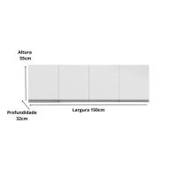 Armário Modulo Aéreo P- Cozinha Andreia 150cm C- 4 Portas - 2