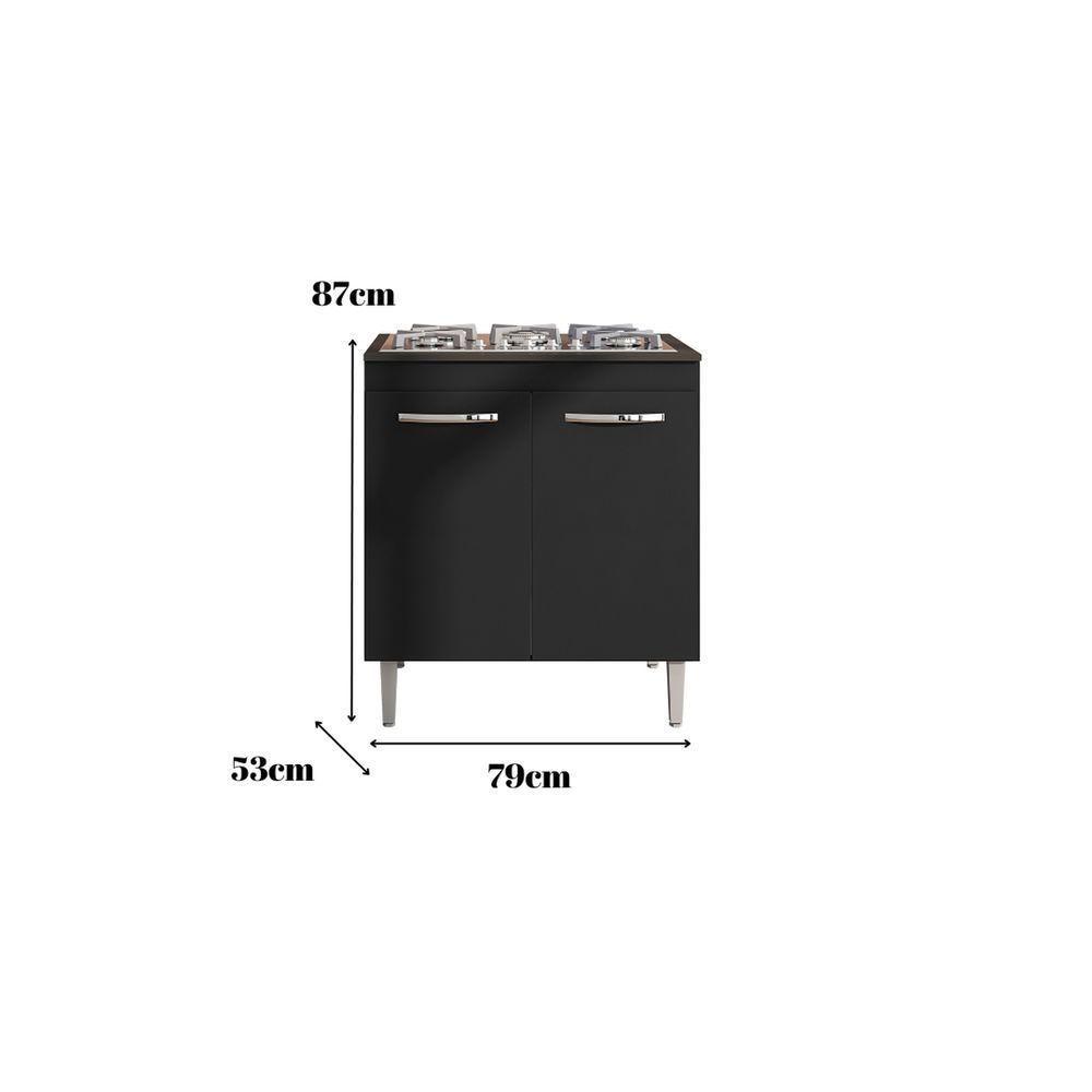 Kit Balcão Gabinete Para Pia Gabriela 120cm C- Balcão Cooktop Catarina 4 Ou 5 Bocas - 3