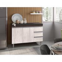 Balcão Gabinete Para Pia Andreia Sem Tampo 120cm 2 Portas 3 Gavetas Marrom - 2