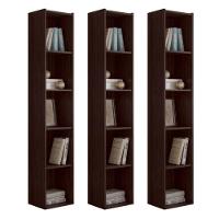 Estante Livreiro Com Prateleiras Janaína Kit 3 Unid Marrom - 1