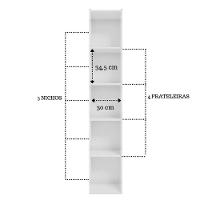 Estante Livreiro Com Prateleiras Janaína Kit 2 Unid Branco - 3