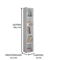 Estante Livreiro Com Prateleiras Janaína Kit 2 Unid Branco - 4