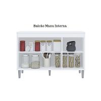 Balcão Gabinete Manu 120cm 3 Portas S-tampo Marrom - 2