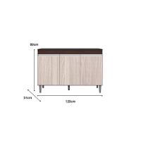 Balcão Gabinete Manu 120cm 3 Portas S-tampo Marrom - 3