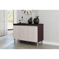 Balcão Gabinete Manu 120cm 3 Portas S-tampo Marrom