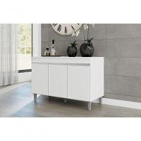 Balcão Gabinete Manu 120cm 3 Portas S-tampo Branco