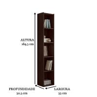 Estante Livreiro Com Prateleiras Janaína Kit 2 Unid Marrom - 2