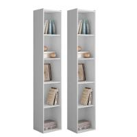 Estante Livreiro Com Prateleiras Janaína Kit 2 Unid Branco - 1