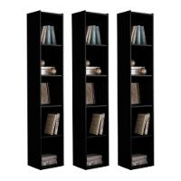 Estante Livreiro Com Prateleiras Janaína Kit 3 Unid Preto - 1