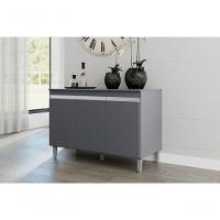 Balcão Gabinete Manu 120cm 3 Portas S-tampo Cinza - 3