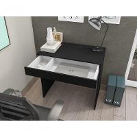 Mesa Para Computador Escrivaninha 1 Gaveta Alexia Preto - 5