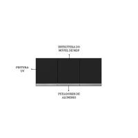 Módulo Suspenso Armário Aéreo P- Cozinha Andreia 120cm C- 3 Portas - 3