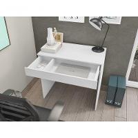 Mesa Para Computador Escrivaninha 1 Gaveta Alexia Branco - 5