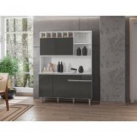 Kit Cozinha Compacta Alice 130cm C-6 Portas 1 Gaveta Cinza Claro - 3