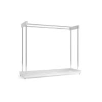 Arara Closet Expositor De Roupas Com Rodízios Aço Cromado - Ideal Branco - 3