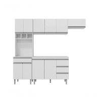 Cozinha Modulada Completa Andreia C-5 Peças 240cm Branco - 1