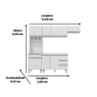 Cozinha Modulada Completa Andreia C-5 Peças 240cm Branco - 3