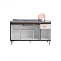 Balcão Gabinete Para Pia Gabriela Sem Tampo 150cm 4 Portas 1 Gaveta Marrom