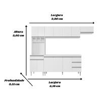 Cozinha Completa Modulada Andreia 5 Peças 280cm Branco