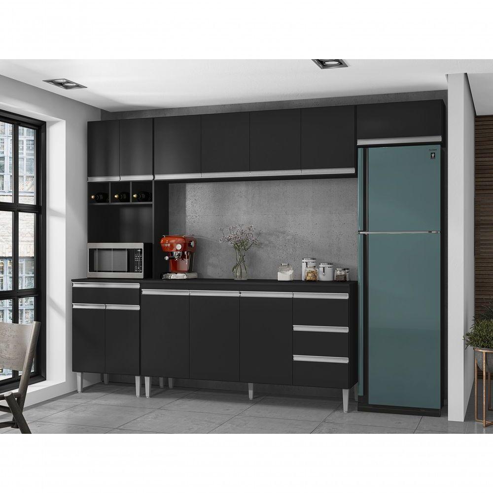 Cozinha Completa Modulada Andreia 5 Peças 280cm Preto - 4