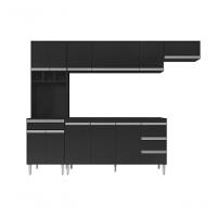 Cozinha Completa Modulada Andreia 5 Peças 280cm Preto - 1