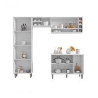 Cozinha Modulada Completa 230cm Com Balcão E Armário Aéreo Vanessa Branco - 4