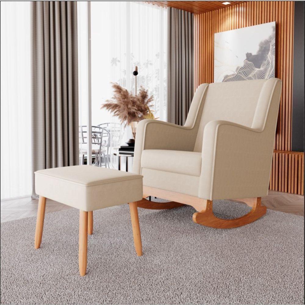 Sofá Poltrona De Amamentação E Balanço áquila C- Puff - 3