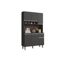 Kit Cozinha Compacta 105cm Com 6 Portas 1 Gaveta Márcia Cinza - 1