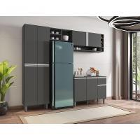 Cozinha Modulada Completa 230cm Com Balcão E Armário Aéreo Vanessa Cinza - 2