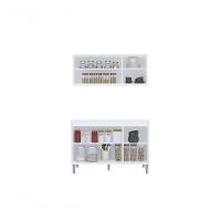 Balcão Gabinete Manu 120 Cm C-tampo E Armário Aéreo Andreia 120cm Preto