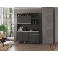 Kit Cozinha Compacta Alice 130cm C-6 Portas 1 Gaveta Cinza - 3