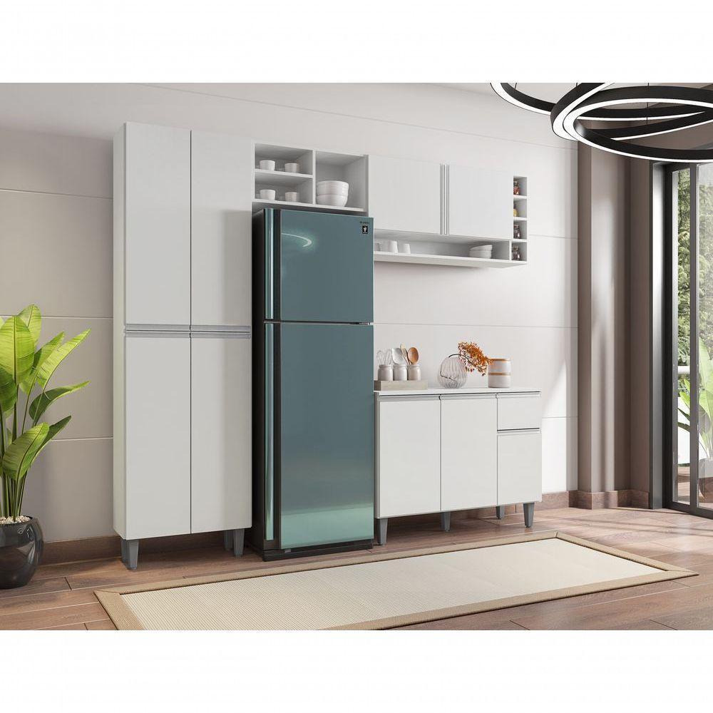 Cozinha Modulada Completa 230cm Com Balcão E Armário Aéreo Vanessa Branco - 4