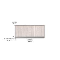 Balcão Gabinete Manu 120 Cm C-tampo E Armário Aéreo Andreia 120cm Marrom - 3