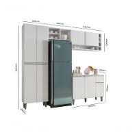 Cozinha Modulada Completa 230cm Com Balcão E Armário Aéreo Vanessa Branco - 4