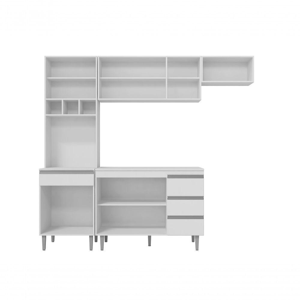 Cozinha Modulada Completa Andreia C-5 Peças 240cm Branco - 3