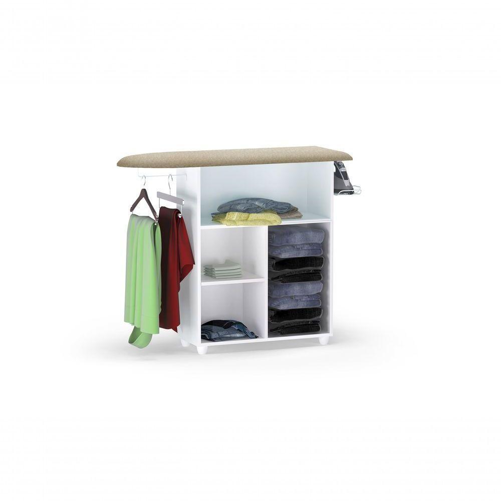 Balcão Tábua De Passar Roupas Mariana Branco Com Porta Cabide - 2