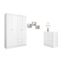 Conjunto Quarto Infantil Louise Branco 3 Peças - 1