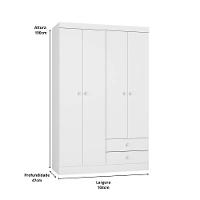 Conjunto Quarto Infantil Louise Branco 3 Peças