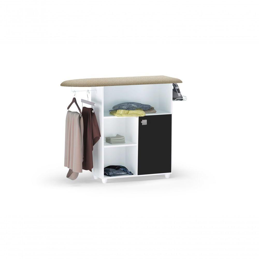 Balcão Tábua De Passar Roupas Mariana Com Porta Cabide Preto - 1