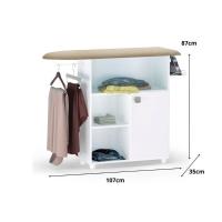 Balcão Tábua De Passar Roupas Mariana Com Porta Cabide Branco - 3