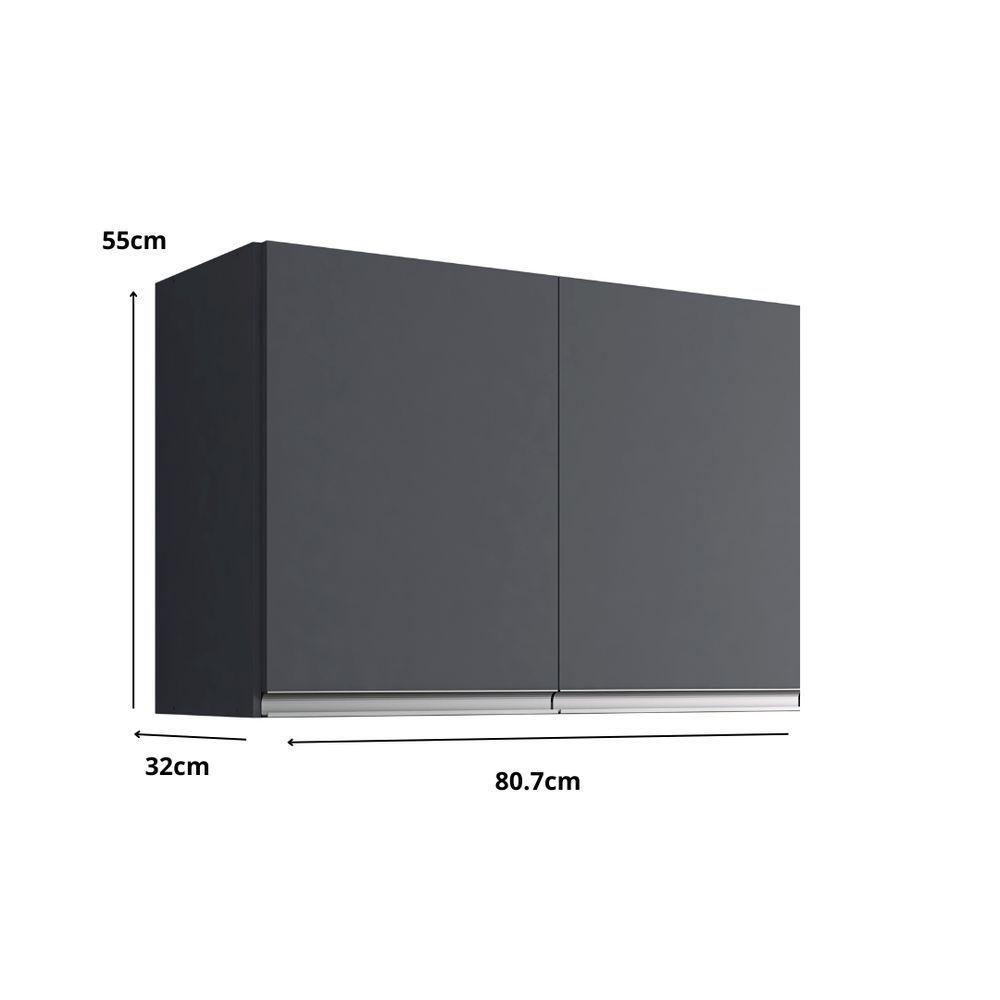 Armário Suspenso Multiuso P- Cozinha Andreia 80cm C-2 Portas - 4
