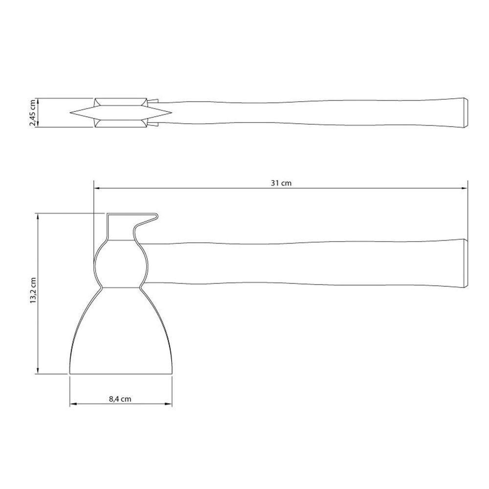 Machadinha Com Unha 450 G Tramontina Com Cabo De Madeira Tramontina - 2