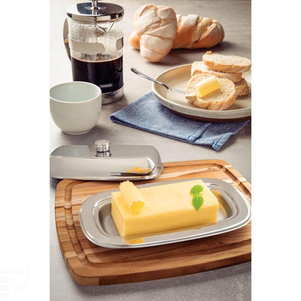 Manteigueira Tramontina Service Retangular Em Aço Inox Com Tampa Tramontina - 3