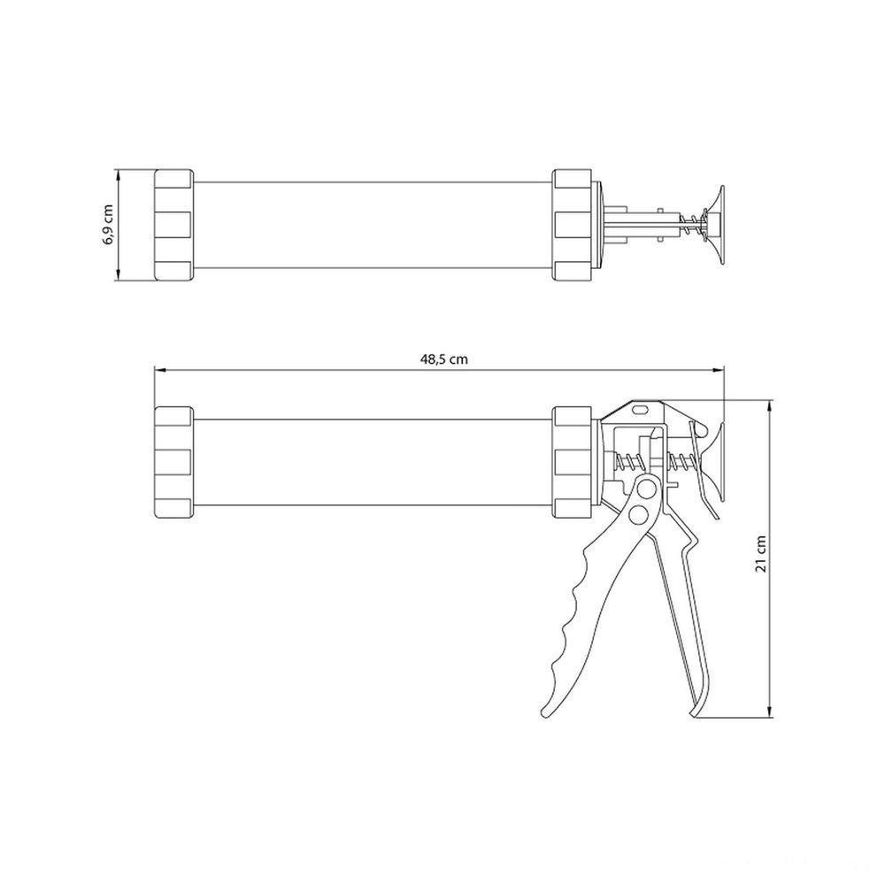 Pistola Aplicadora De Silicone 600 Ml Tramontina Com Tubo Em Alumínio Tramontina - 2