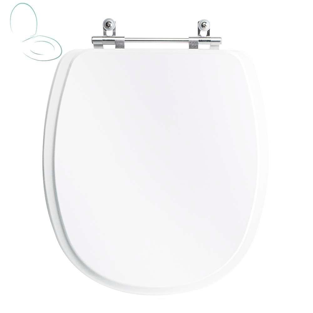 Assento Sanitário Tampa De Vaso Branco Mdf Laqueado Fast Para Bacia Deca - 1