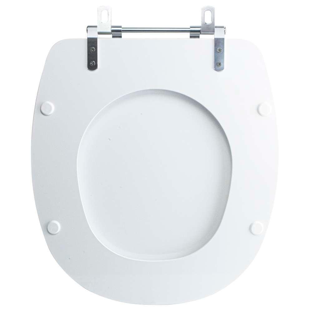 Assento Sanitário Tampa De Vaso Branco Mdf Laqueado Fast Para Bacia Deca - 5