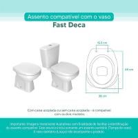 Assento Sanitário Tampa De Vaso Branco Mdf Laqueado Fast Para Bacia Deca - 2