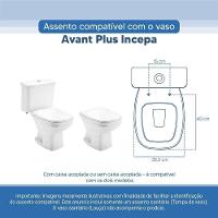 Assento Sanitário Tampa De Vaso Branco Resina Poliester Avant Plus Para Bacia Incepa - 3