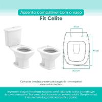 Assento Sanitário Tampa De Vaso Branco Mdf Laqueado Fit Para Bacia Celite - 3