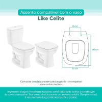 Assento Sanitário Tampa De Vaso Branco Mdf Laqueado Like Para Bacia Celite - 3